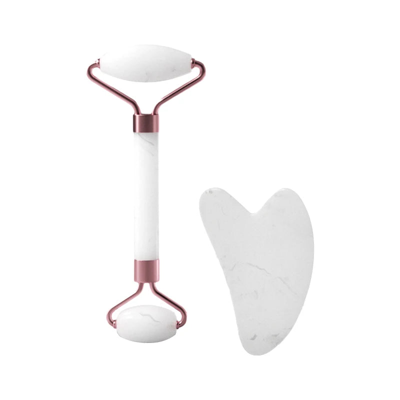 LumenVitta™ Quartz Facial Sculpt Roller & amp; Gua Sha Set