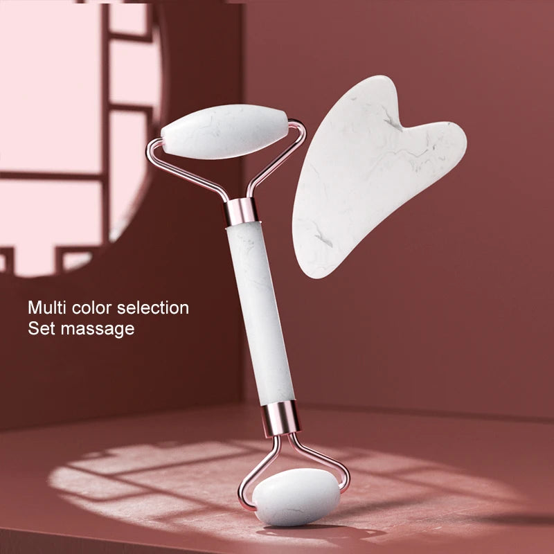 LumenVitta™ Quartz Facial Sculpt Roller & amp; Gua Sha Set