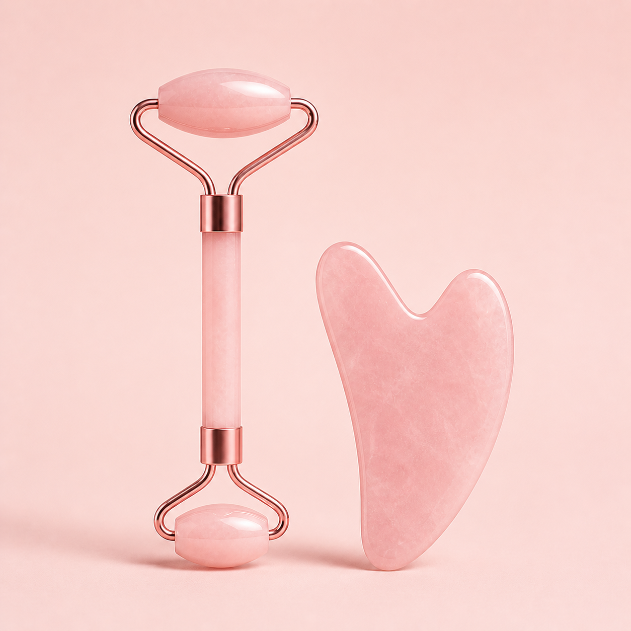 LumenVitta Quartz Facial Sculpt Roller & amp; Gua Sha Set
