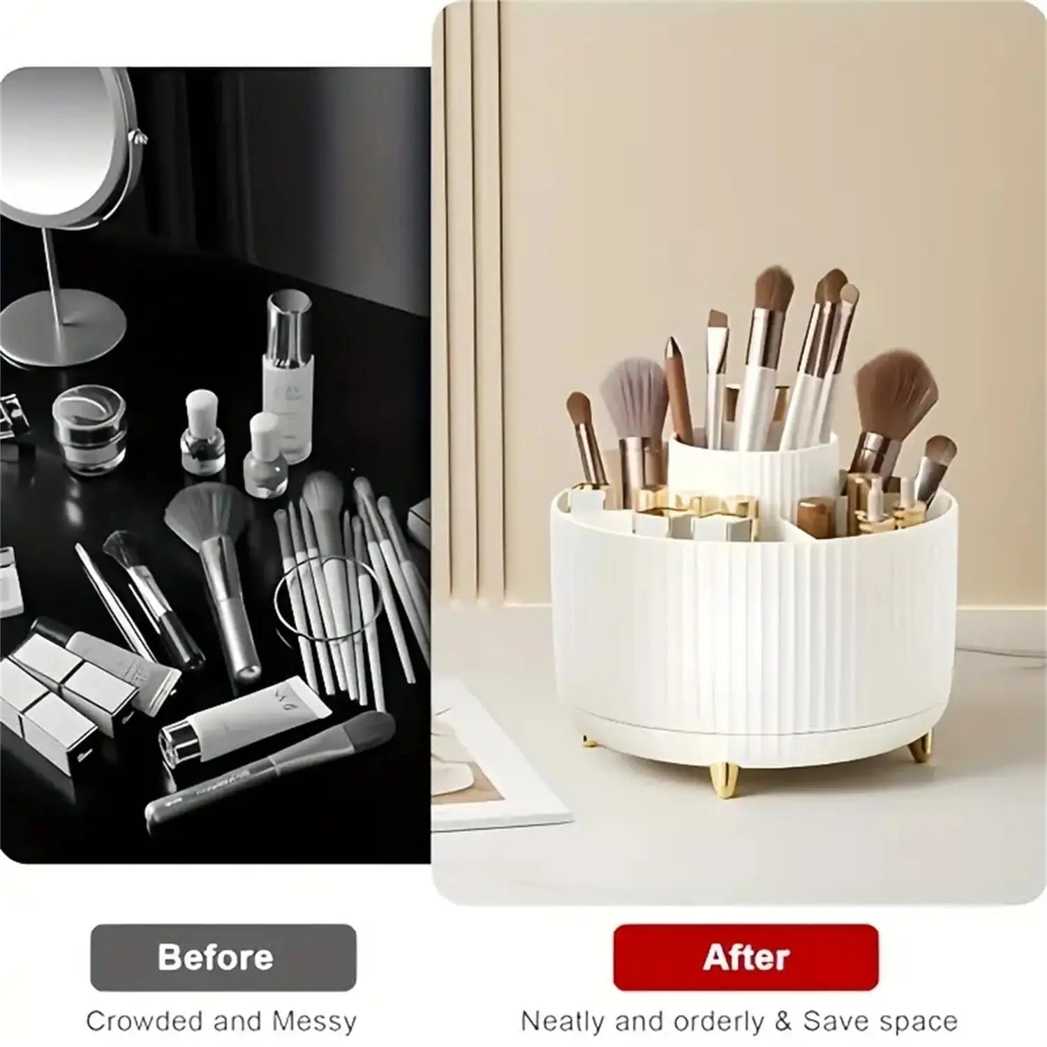 LumenVitta™ Rotating Makeup Organiser 360°